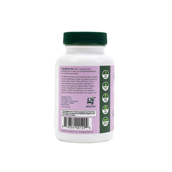 Greens First Female Women’s Health Probiotic, 30 Capsules – Probiotic Support for Women – Probiotics for Women