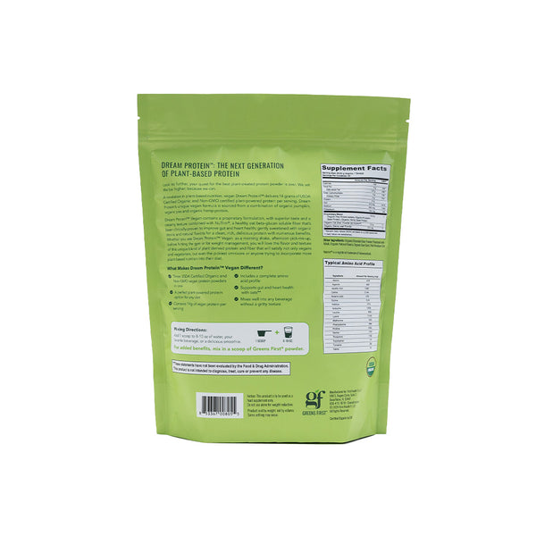 Greens First® Dream Protein Plant Based – USDA Organic Dietary Supplement – Vegan Protein Powder – Nutritional Supplement – Chocolate – 30 Servings