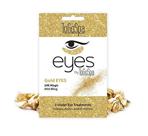 Gold Eyes by ToGoSpa Premium Anti-Aging Collagen Gel Pads for Puffiness, Dark Circles, and Wrinkles Under Eye Rejuvenation for Men & Women - 1 Pack - 3 Pair