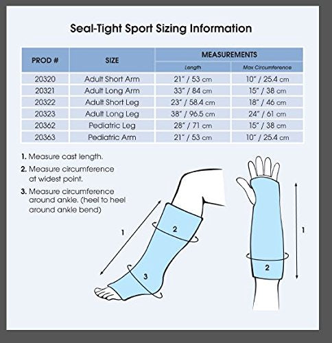 Seal Tight Sport Cast and Bandage Protector, Best Watertight Protection for Swimming, Adult Short Leg