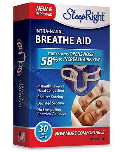 SleepRight Intra-Nasal Breathe Aids Breathing Aids for Sleep Nasal Dilator 30 Day - 2 Pack