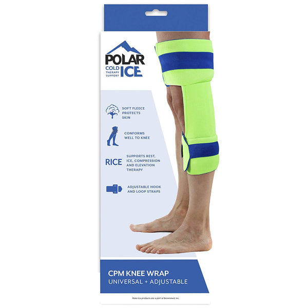 Polar Ice CPM Knee Wrap and Brace, Cold Therapy Ice Pack, Wear Over Knee Brace, Universal Size