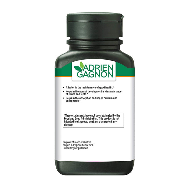 Adrien Gagnon - Vitamin D 1000 IU, Bone & Dental Health, Natural Orange Flavor, 100 Chewable Tablets