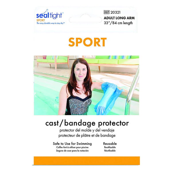 Seal Tight Sport Cast and Bandage Protector, Best Watertight Protection for Swimming, Adult Long Arm