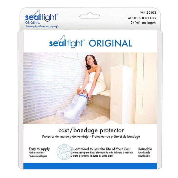 Seal Tight Original Cast and Bandage Protector, Best Watertight Protection, Adult Short Leg