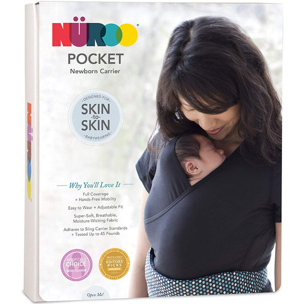 NuRoo Pocket Soft, Breathable, Moisture-Wicking Babywearing Shirt with Full Coverage and Mobility for Moms Practicing Skin-to-Skin Contact XS/S