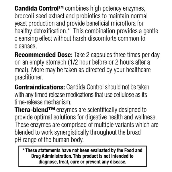 Enzyme Science - Candida Control, Supports Yeast and Bacteria Balance to Promote Vaginal Health and to Help Reduce Gas and Indigestion with Probiotics, 1 Billion CFU, Vegetarian, 84 Capsules