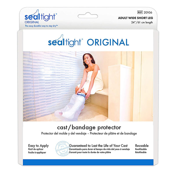 Seal Tight Original Cast and Bandage Protector, Best Watertight Protection, Adult Short Leg Wide