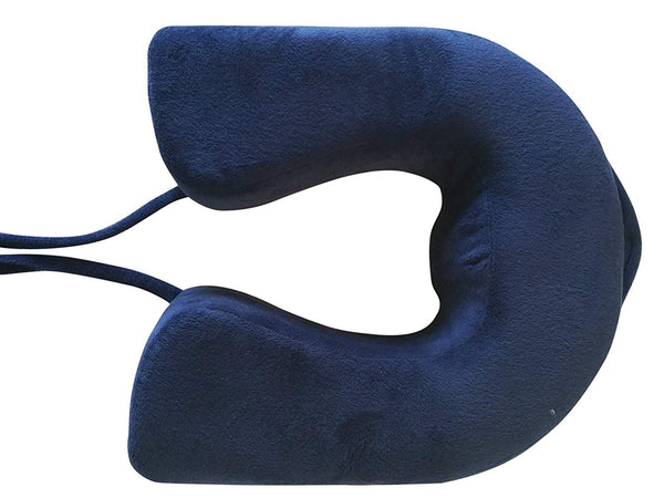 Travel Neck Pillow and Cushion, Velor Fabric, Memory Foam Pillow, Super Soft