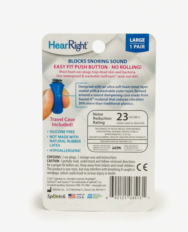 HearRight Ultra Soft Ear Plugs – Foam Ear Plugs – Soft Ear Plugs – (3-Pack) – Large