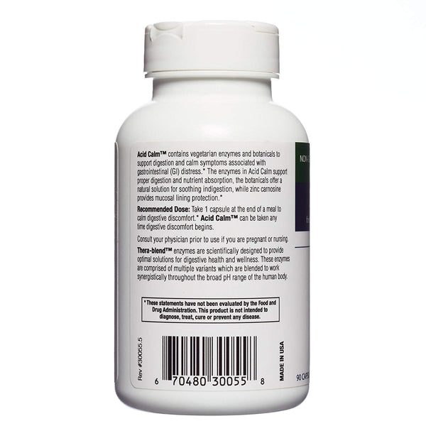Enzyme Science - Acid Calm, Occasional Heartburn & Indigestion, 90 Vegetarian Capsules