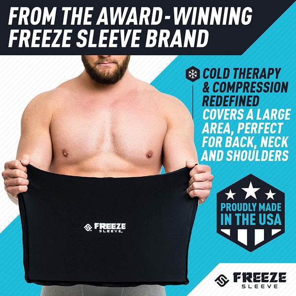 FreezeSleeve Flat Pak - 12" x 17" Cold Therapy Treatment- Black