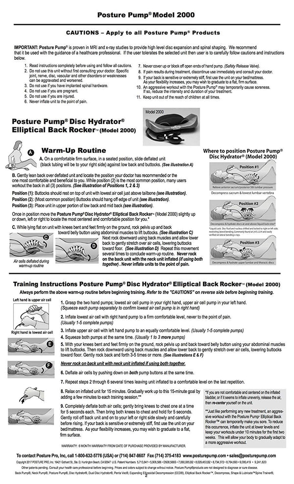 Posture Pump® Disc Hydrators Elliptical Back Rocker™ DISC HYDRATOR (Model 2000)