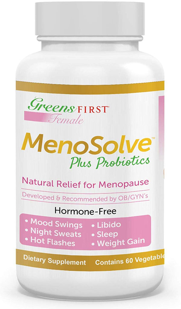 Greens First Female MenoSolve Plus Probiotics, Natural Relief, 60 Capsules