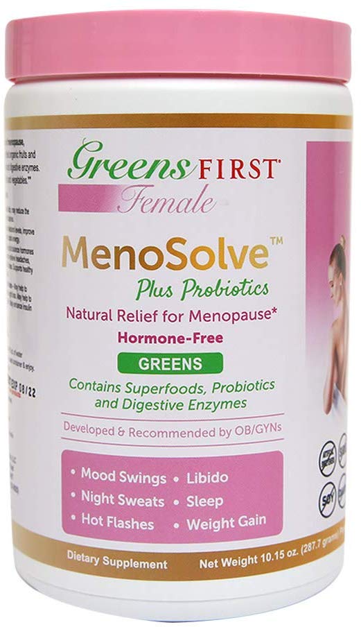 Greens First Female MenoSolve Plus Probiotics, Natural Relief for Menopause, 10.82 Ounce
