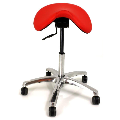 BetterPosture Saddle Chair Ergonomic Back Posture Stool with Tilting Seat Red