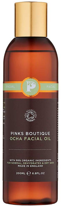 Pinks Boutique Ocha Facial Oil 6.8 oz. (200 mL) – Face Moisturizer for Dry Skin – Organic Skin Care Products