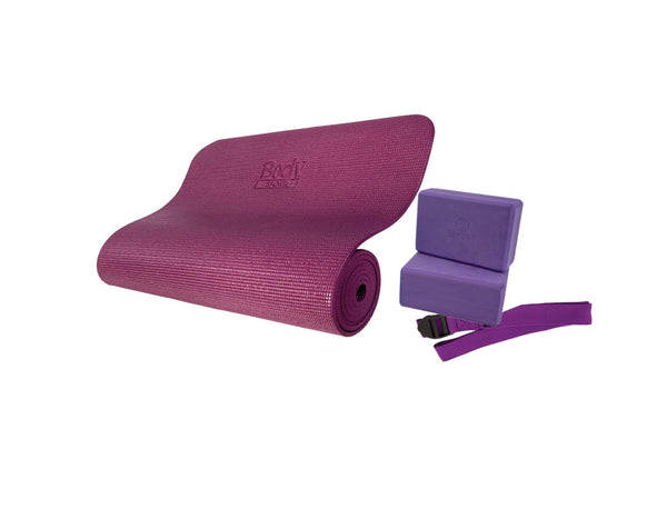 Body Sport Yoga Kit - Yoga Strap, Yoga Mat, Yoga Blocks