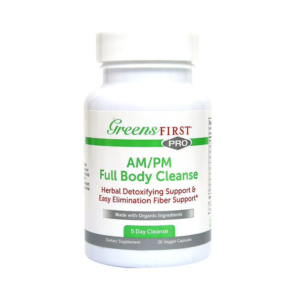 Greens First Full Body AM/PM Cleanse, 20 Veggie Capsules - Supplement for Natural Detox & Digestive Health