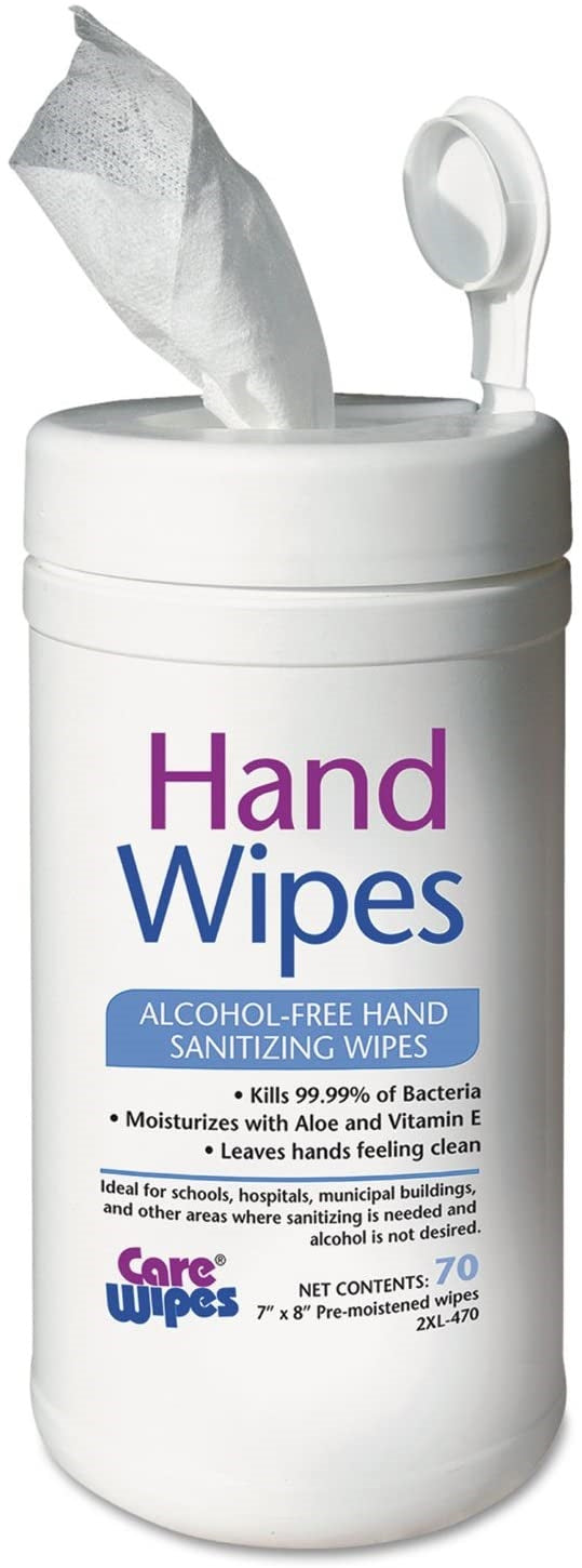 2XL Alcohol Free Hand Sanitizing Wipes, 7 x 8, White