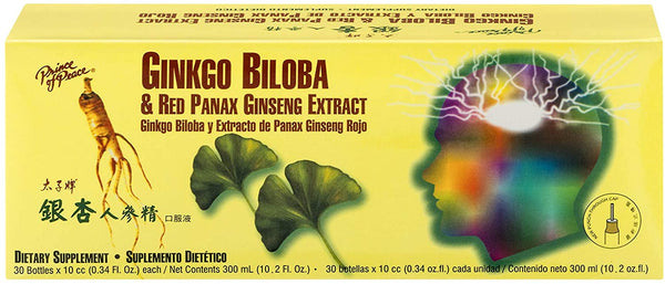 Prince of Peace Ginkgo Biloba & Red Panax Ginseng Extract, 0.34 fl. oz. Each