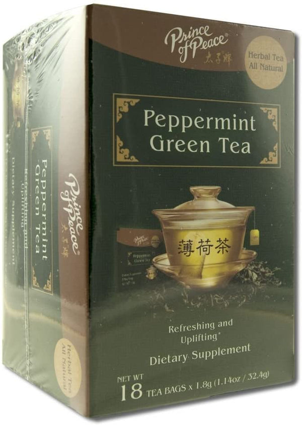 Prince of Peace Peppermint Green Tea, 18 Tea Bags – Herbal Tea Bags