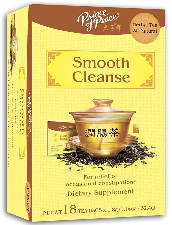 Prince of Peace Smooth Cleanse Tea, 18 Tea Bags – Constipation Comfort