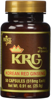 Prince of Peace Prince Gold KRG Korean Red Ginseng, 50 Capsules – Natural Red Panax Ginseng