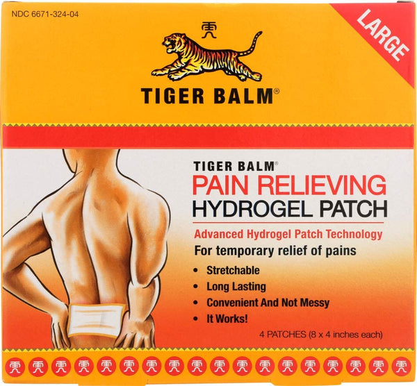 Tiger Balm Pain Relieving Large Patch, 4" x 8", 4/pack